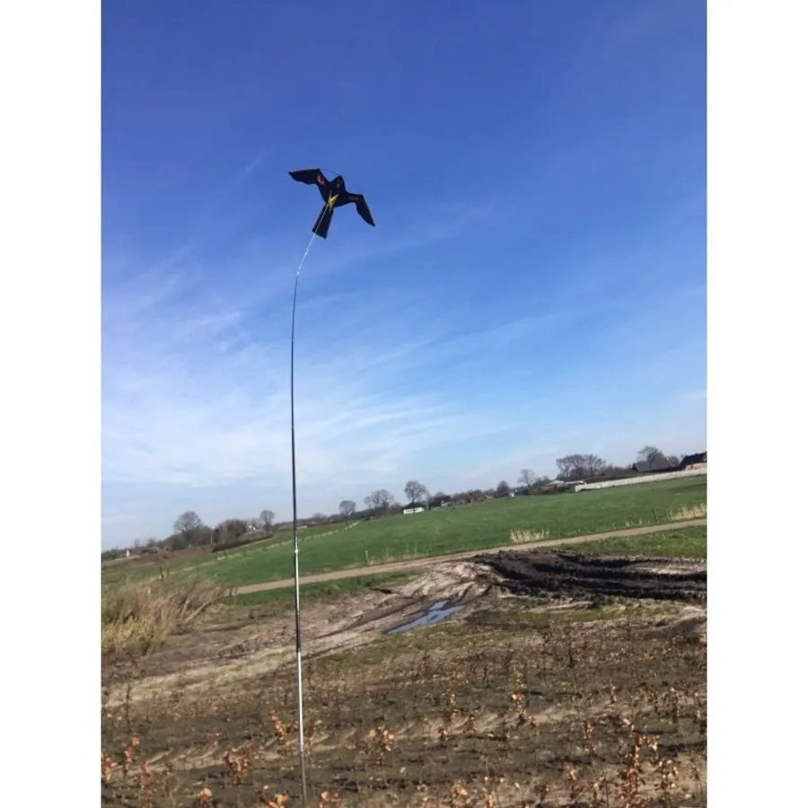 Roofvogelvlieger set 4 meter met draaiende voet en grondanker