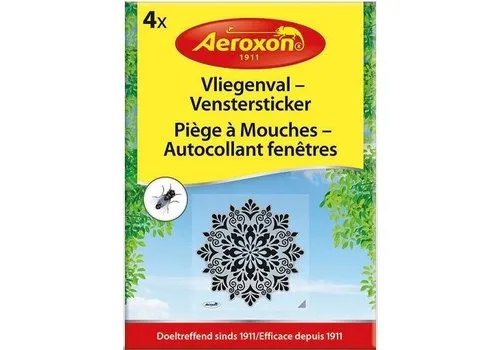Aeroxon Vliegenval venstersticker met motief 4 stuks