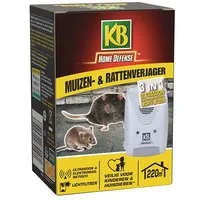 Muizen- en rattenverjager 3-in-1 | ultrasoon, elektromagnetisch en licht | 220 m²