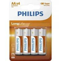 Batterijen Longlife AA R6 1,5 V zink-carbon | 4 stuks