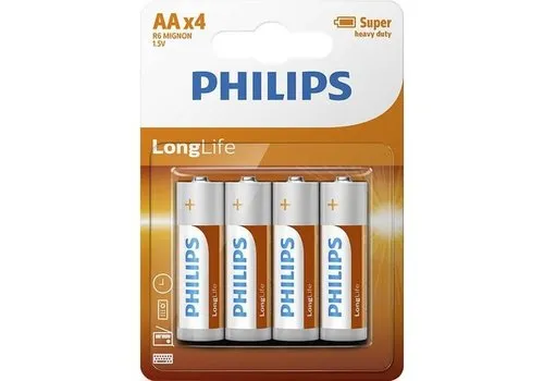 Philips Batterijen Longlife AA R6 4 stuks