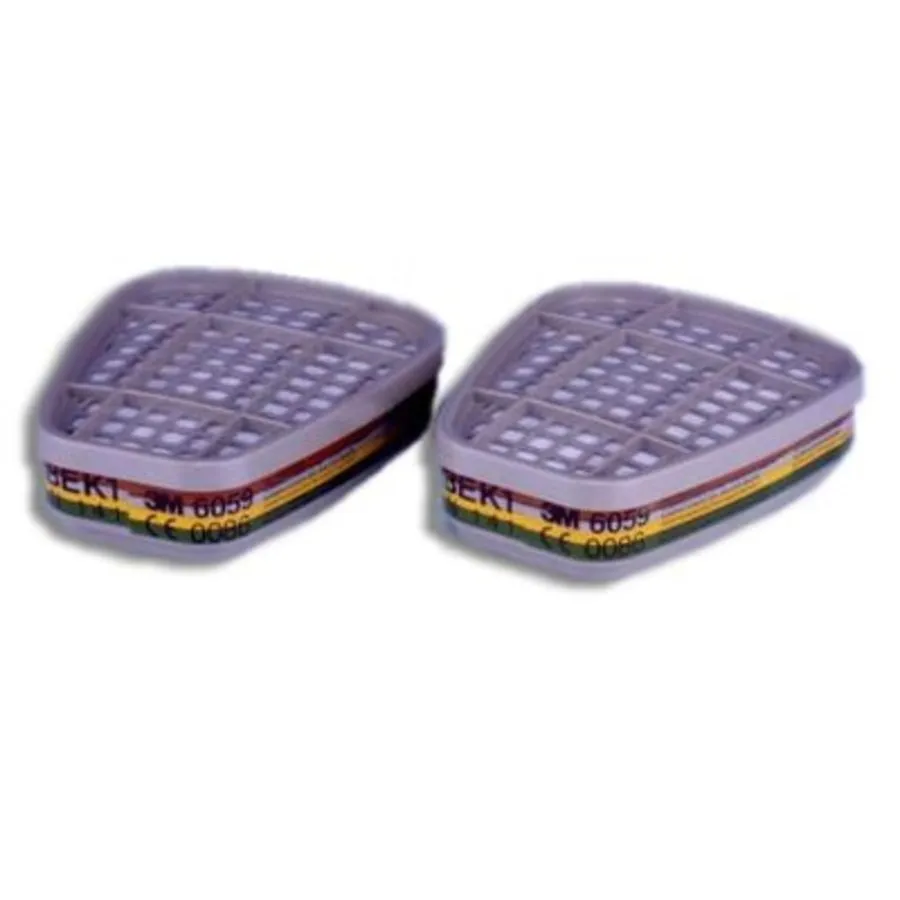 Gas- en dampfilter ABEK1 6059 voor half- en volgelaatsmaskers | 2 stuks