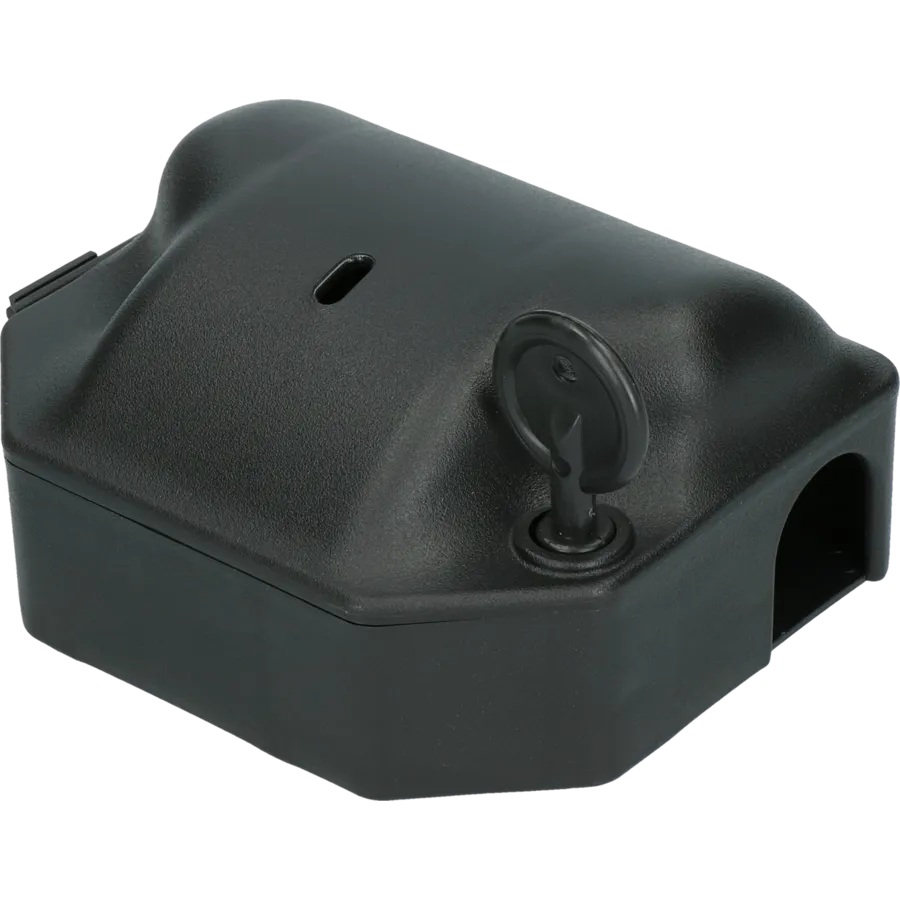 Muizenvoerdoos combi 12,5 x 10,5 x 6,5 cm | met sleutel en lokaashouder