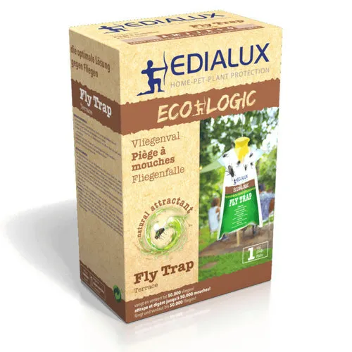 Edialux Gifvrije vliegenval met lokstof | vangt tot 50.000 vliegen