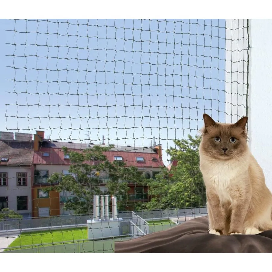 Katten beschermingsnet verstevigd 3 x 2 meter | olijfgroen