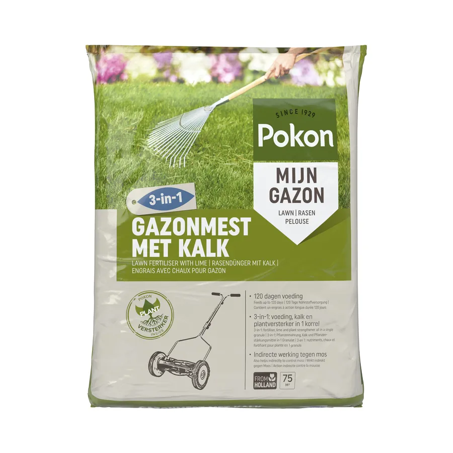 Gazonmest met Kalk 3-in-1 | 1 kg | Voor 15 m² | 120 dagen voeding