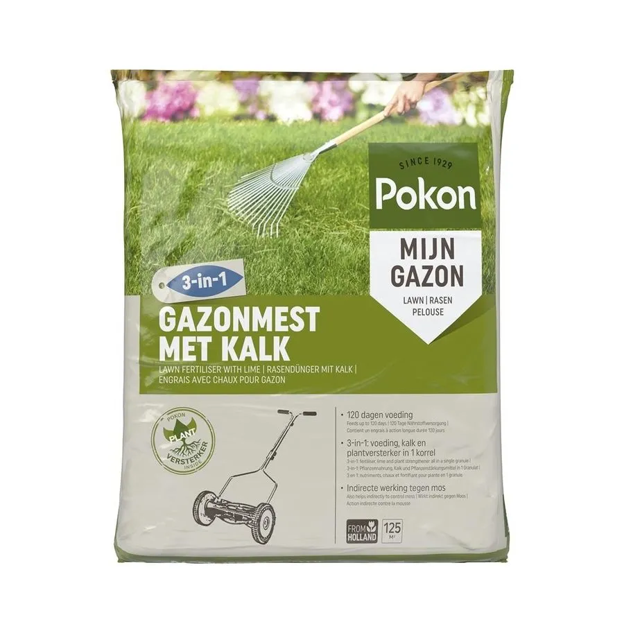 Gazonmest met Kalk 3-in-1 | 1 kg | Voor 15 m² | 120 dagen voeding