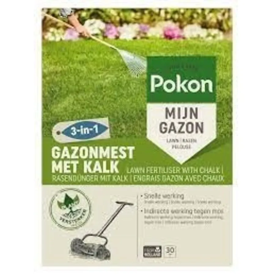 Gazonmest met kalk 2 kg voor 30 m² | 120 dagen voeding