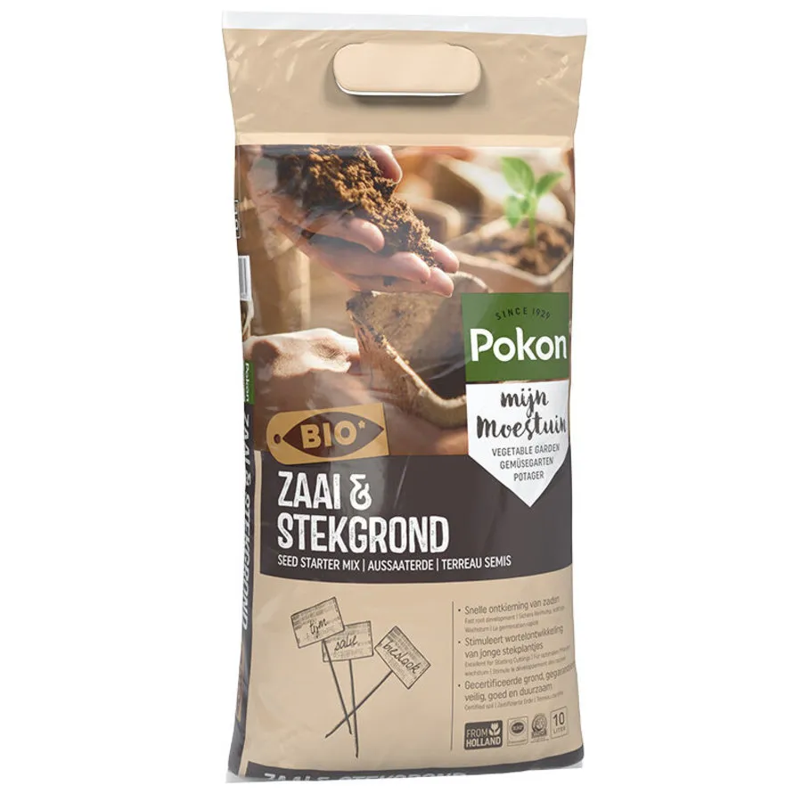 Bio Zaai & Stekgrond Turfvrij 10 Liter | Voor zaaien en stekken