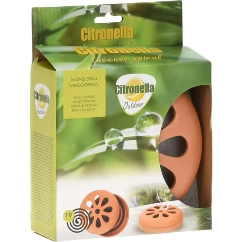 Citronella Outdoor Citronella wierook spiraalset terracotta