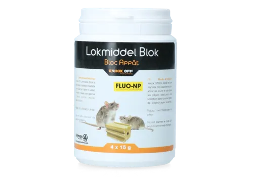 Knock Pest Lokmiddel blok Fluo-NP voor muizen en ratten