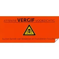 Muizen- en rattengif attentie stickers | 10 stuks | 8 x 4 cm