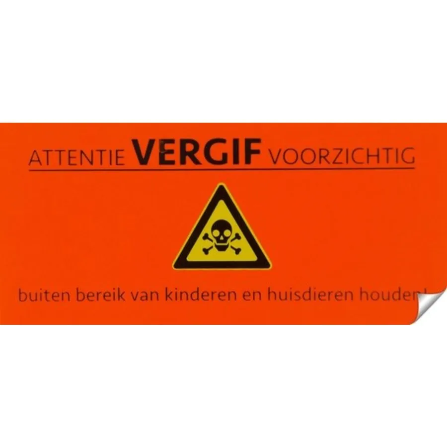 Muizen- en rattengif attentie stickers | 10 stuks | 8 x 4 cm