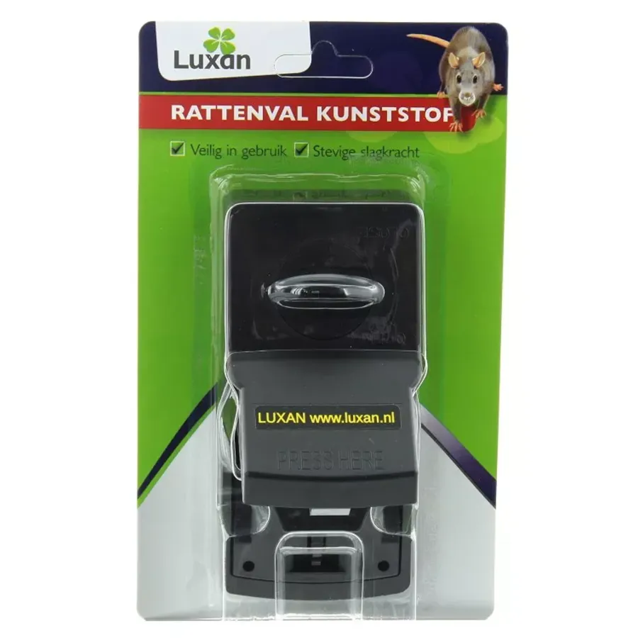 Kunststof rattenval met lokaashouder | 14 x 6,5 cm