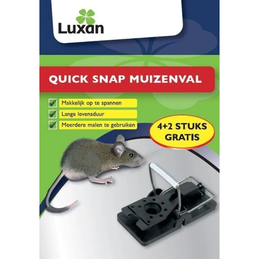 Quick Snap muizenval 6 stuks | herbruikbare kunststof muizenklemmen