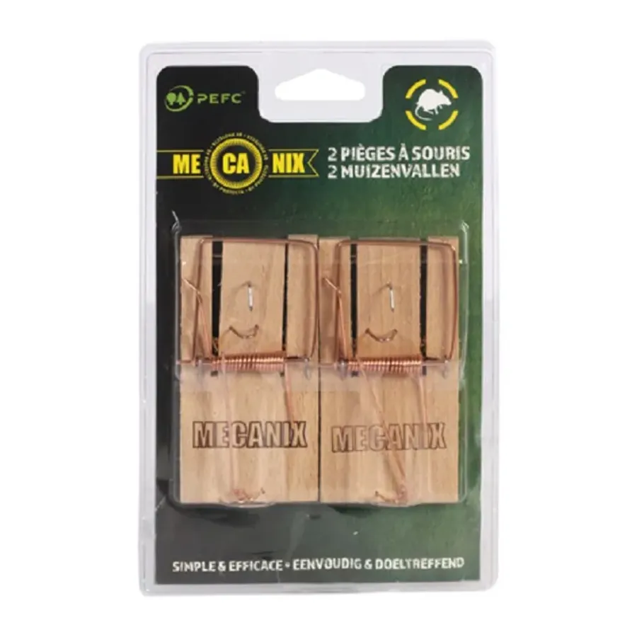 Houten muizenklemmen van PEFC-gecertificeerd hout | 2 stuks