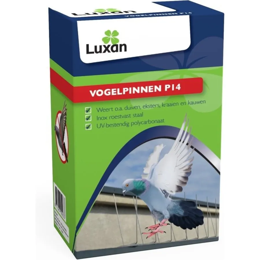 Vogelpinnen P14 165 cm | 5 strips van 33 cm | RVS vogelwering
