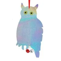 Reflecterende hologram uil vogelverschrikker 41 x 20 cm met belletjes