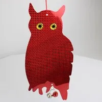 Reflecterende hologram uil vogelverschrikker 41 x 20 cm met belletjes