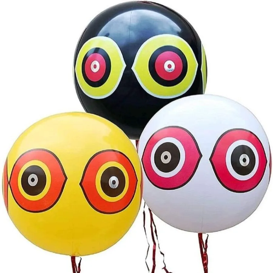 Scare Eye ballon geel 50 x 50 cm | Vogelverschrikker met reflecterende ogen