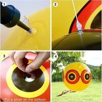 Scare Eye ballon geel 50 x 50 cm | Vogelverschrikker met reflecterende ogen