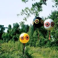 Scare Eye ballon geel 50 x 50 cm | Vogelverschrikker met reflecterende ogen
