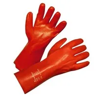 PVC werkhandschoenen rood 27, 35 of 45 cm | lange beschermhandschoenen