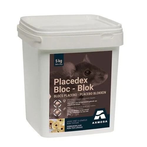 Placedex Gifvrije monitoringsblokjes voor muizen en ratten 5 kg