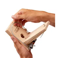 Extra krachtige houten rattenval met dubbele slagveer 15,5 cm