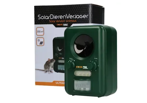 Knock Pest Solar dierenverjager met ultrasoon geluid en flitslicht