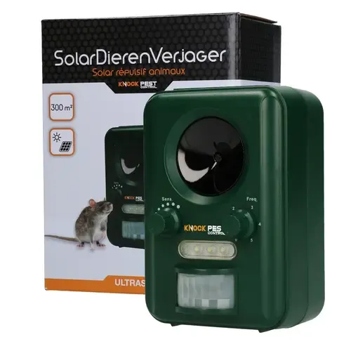Knock Pest Solar dierenverjager met ultrasoon geluid en flitslicht