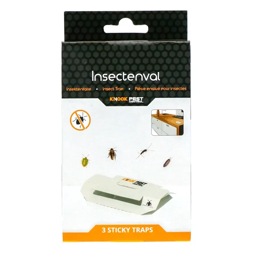 Insecten kleefval klein met lokstof 12,5 x 10 x 2,5 cm | 3 stuks