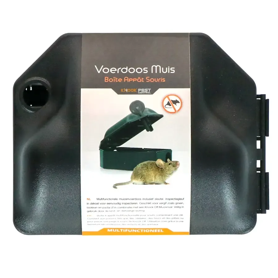 Muizen voerdoos met sleutel 12,5 x 10,5 x 6,5 cm | voor klem en lokaas