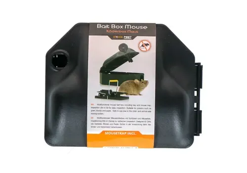 Knock Pest Muizen voerdoos met muizenklem | 12,5 x 10,5 x 6,5 cm