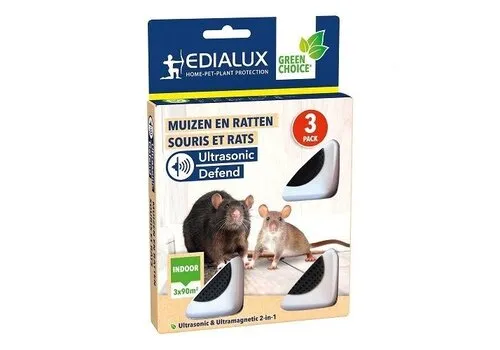 Edialux Ultrasone muizen- en rattenverjager 3 stuks