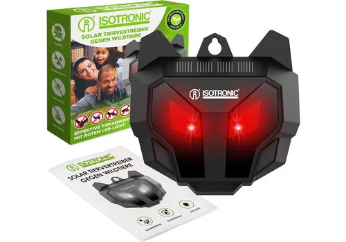 Isotronic Solar dierenverjager met rood LED-afweerlicht