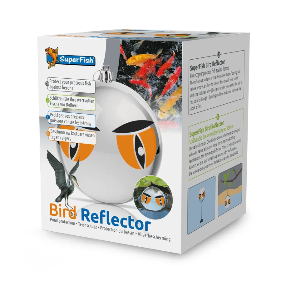 Reigerverjager reflecterende vijverbal 15 cm | Drijvend en ophangbaar