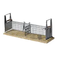 Houten muizenvangkooi met 2 kleppen 24 x 7 x 9 cm | Levend muizen vangen
