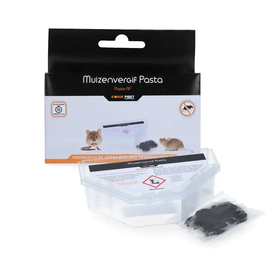 Muizenvergif pasta in voorgevulde voerdoos | 10 g sachet | voor binnen