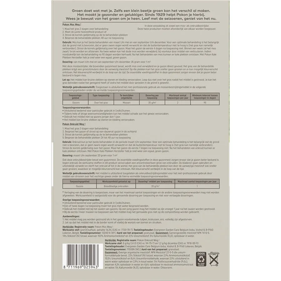 Mos & Onkruid Weg 3-in-1 | 2750 gram voor 50 m²
