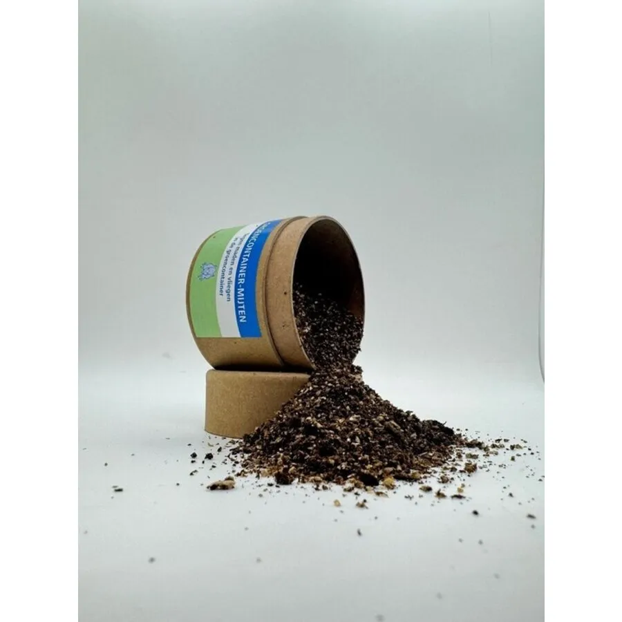 Groencontainer-mijten | kokertje met roofmijten tegen vliegeneieren in GFT-container