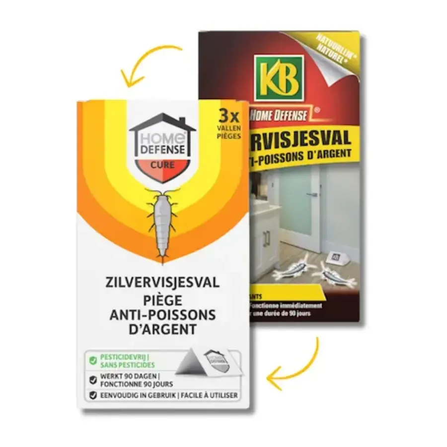 Zilvervisjesval 3 stuks | gifvrije kleefvallen voor 30 m² | 90 dagen werking