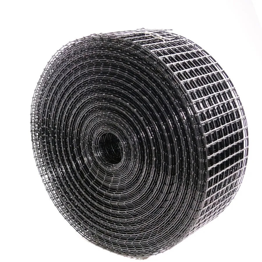 Zonnepaneel beschermingsgaas rol 15 meter | 20 cm breed | maas 25 x 25 mm | zwart PVC gecoat