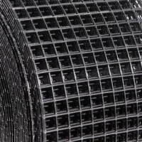 Zonnepaneel beschermingsgaas rol 15 meter | 20 cm breed | maas 25 x 25 mm | zwart PVC gecoat