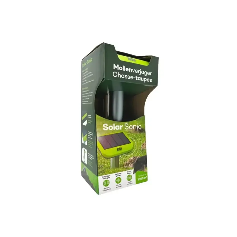 Solar mollenverjager op zonne-energie | trillingen + geluidsgolven | tot 1000 m²