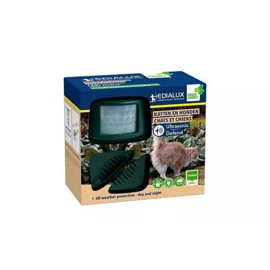 Ultrasone katten- en hondenverjager voor buiten | bewegingssensor of interval | tot 200 m²