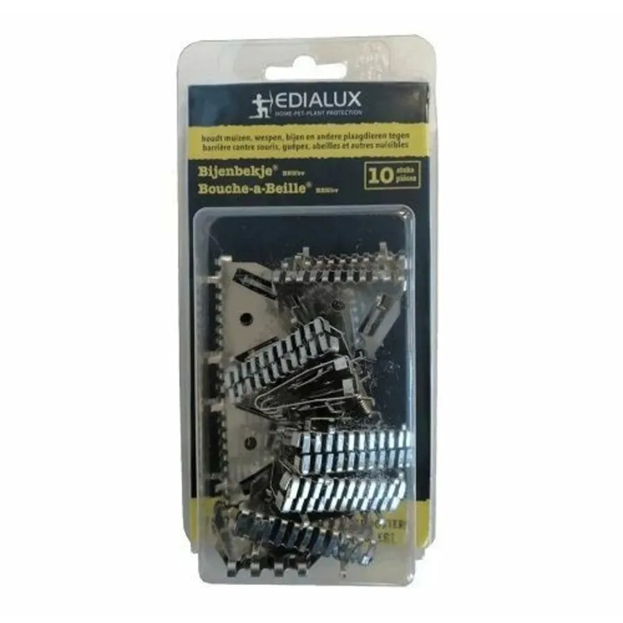 Bijenbekje stootvoegrooster RVS 5 cm | set van 10 stuks tegen muizen en insecten