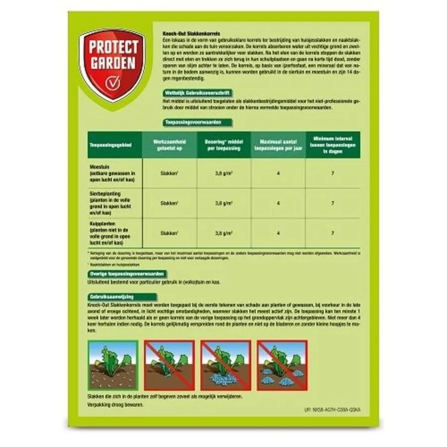 Slakkenkorrels 1 kg tegen naakt- en huisjesslakken | regenbestendig lokmiddel