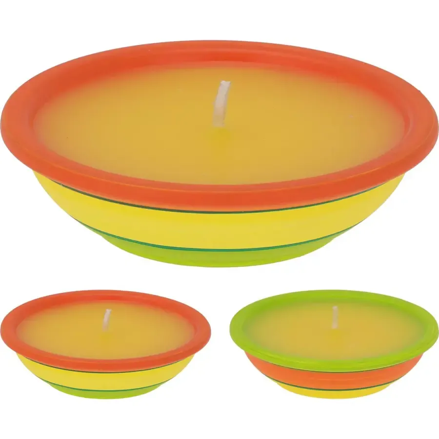 Citronellakaars in schaal Ø11,5 x 3,2 cm | 2 assorti