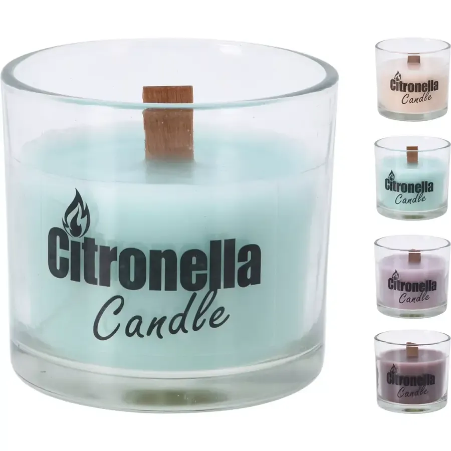 Citronella kaars in glazen pot Ø6 x 6 cm | voor buitengebruik